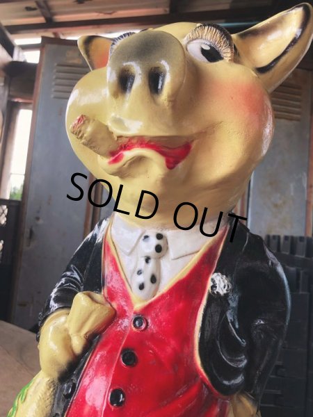 画像7: Vintage Chalkware Carnival Prize Piggy Pig Bank (B900) (7)