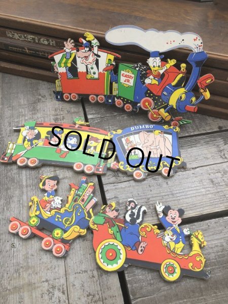 画像1: Vintage Dolly Toy Pin Ups Wall Decor Casey Jr. Circus Train Set (B920) (1)