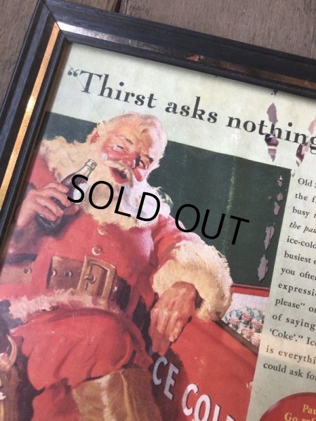 画像4: 40s Vintage Coca-Cola Advertising W/Frame (B927) (4)