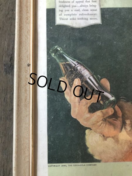 画像4: 40s Vintage Coca-Cola Advertising W/Frame (B929) (4)