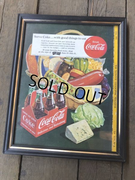 画像4: 50s Vintage Coca-Cola Advertising W/Frame (B935) (4)