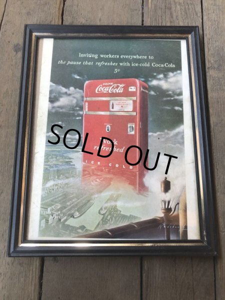 画像5: 40s Vintage Coca-Cola Advertising W/Frame (B931) (5)