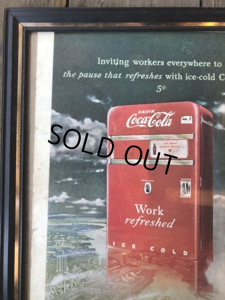 画像4: 40s Vintage Coca-Cola Advertising W/Frame (B931) (4)