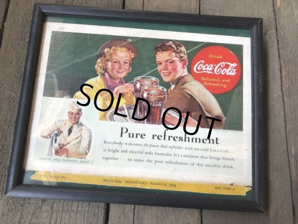 画像5: 30s Vintage Coca-Cola Advertising W/Frame (B937) (5)