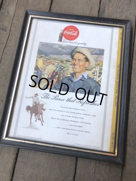 画像5: 50s Vintage Coca-Cola Advertising W/Frame (B934) (5)