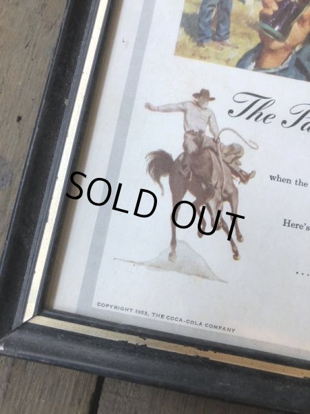 画像2: 50s Vintage Coca-Cola Advertising W/Frame (B934) (2)