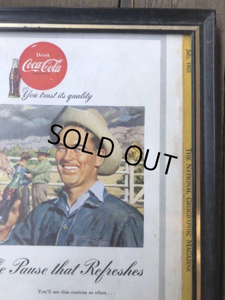 画像4: 50s Vintage Coca-Cola Advertising W/Frame (B934) (4)