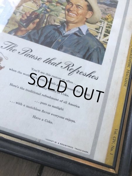 画像3: 50s Vintage Coca-Cola Advertising W/Frame (B934) (3)