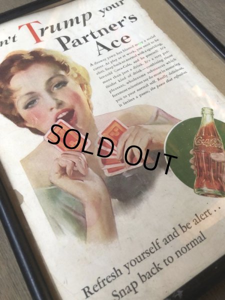 画像4: 30s Vintage Coca-Cola Advertising W/Frame (B938) (4)