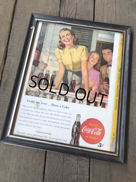 画像5: 40s Vintage Coca-Cola Advertising W/Frame (B926) (5)