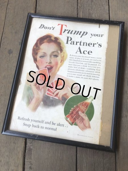 画像5: 30s Vintage Coca-Cola Advertising W/Frame (B938) (5)