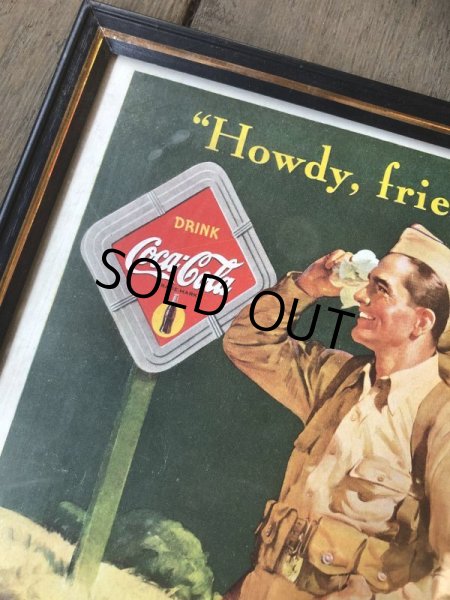 画像4: 40s Vintage Coca-Cola Advertising W/Frame (B930) (4)