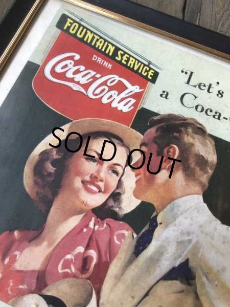 画像4: 30s Vintage Coca-Cola Advertising W/Frame (B925) (4)
