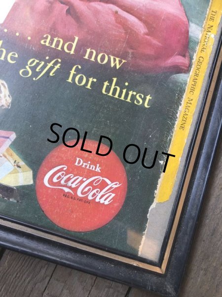 画像2: 50s Vintage Coca-Cola Advertising W/Frame (B936) (2)