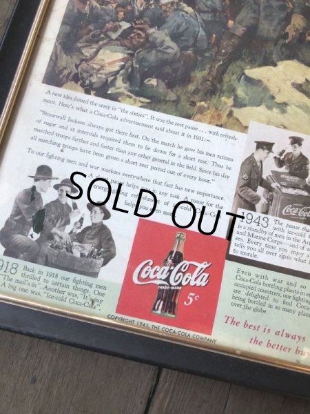 画像2: 40s Vintage Coca-Cola Advertising W/Frame (B928) (2)