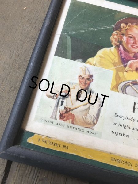 画像2: 30s Vintage Coca-Cola Advertising W/Frame (B937) (2)