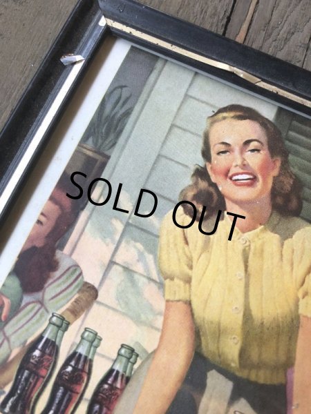 画像4: 40s Vintage Coca-Cola Advertising W/Frame (B926) (4)