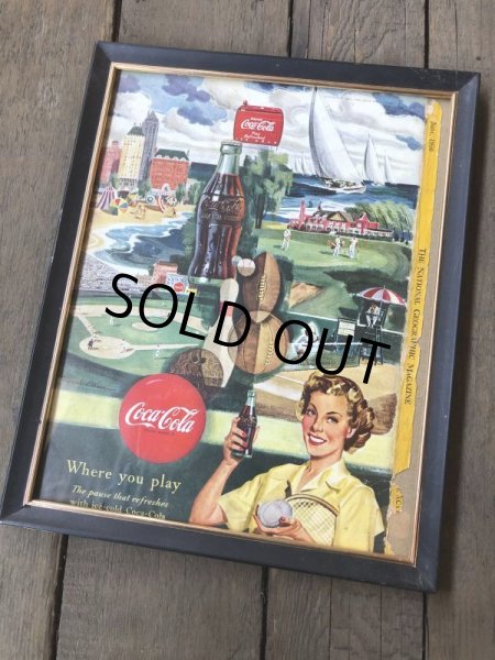 画像5: 50s Vintage Coca-Cola Advertising W/Frame (B932) (5)