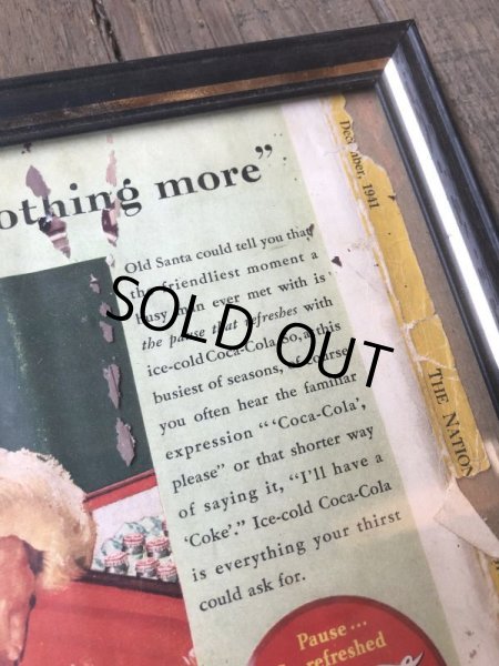 画像3: 40s Vintage Coca-Cola Advertising W/Frame (B927) (3)