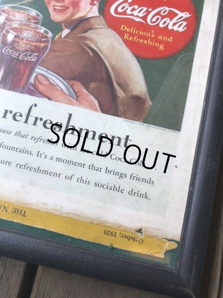画像3: 30s Vintage Coca-Cola Advertising W/Frame (B937) (3)