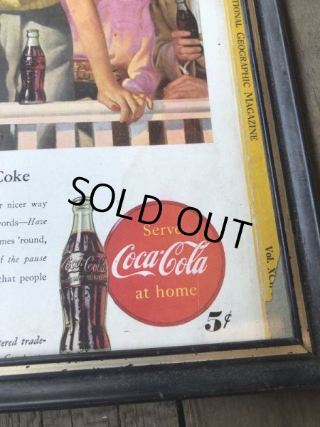 画像2: 40s Vintage Coca-Cola Advertising W/Frame (B926) (2)