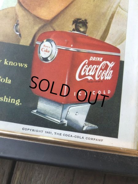 画像2: 50s Vintage Coca-Cola Advertising W/Frame (B922) (2)