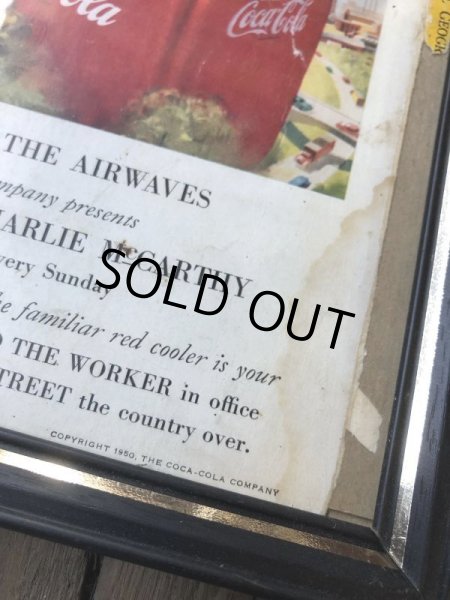 画像2: 50s Vintage Coca-Cola Advertising W/Frame (B933) (2)