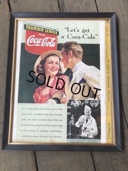 画像5: 30s Vintage Coca-Cola Advertising W/Frame (B925) (5)
