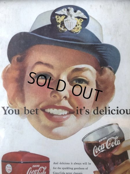 画像4: 50s Vintage Coca-Cola Advertising W/Frame (B939) (4)