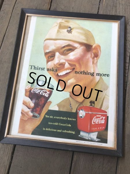 画像4: 50s Vintage Coca-Cola Advertising W/Frame (B922) (4)