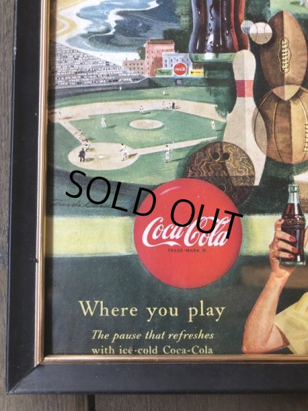 画像4: 50s Vintage Coca-Cola Advertising W/Frame (B932) (4)