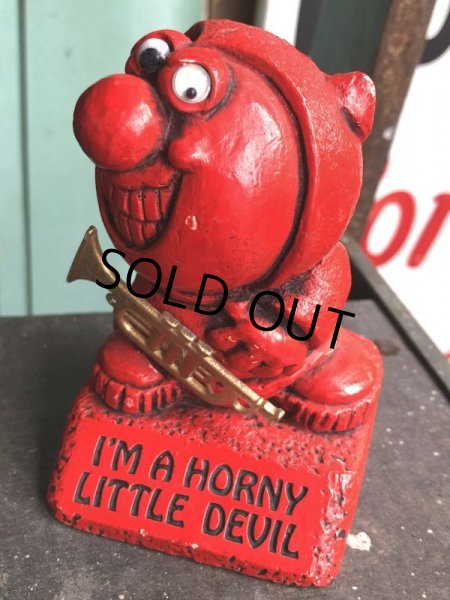 画像1: Vintage Message Doll Red Devil "I'm A Horny Little Devil" (B968)  (1)