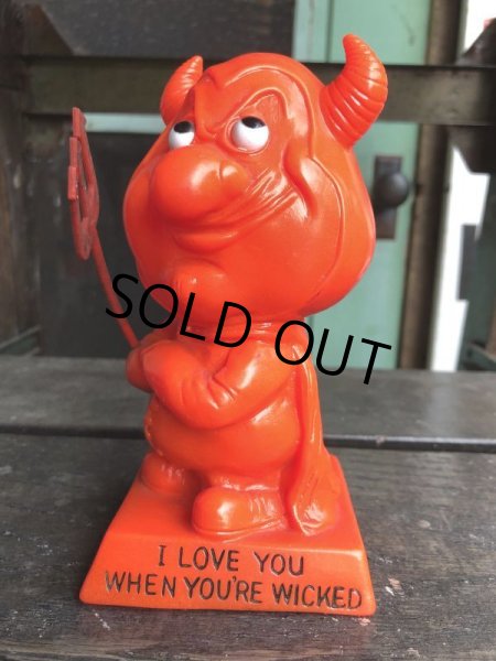 画像2: Vintage Message Doll Red Devil "I Love You When Your Wicked" (B972)  (2)