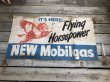 画像11: 40s Vintage MOBIL Flying Horsepower Cloth Banner Sign (B975) (11)