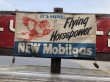 画像1: 40s Vintage MOBIL Flying Horsepower Cloth Banner Sign (B975) (1)