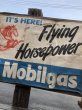 画像3: 40s Vintage MOBIL Flying Horsepower Cloth Banner Sign (B975) (3)