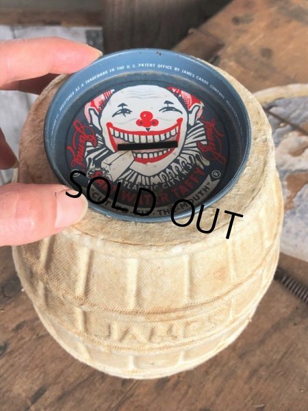 画像3: 50s Vintage James Candy Advertising Barrel Clown Paper Mache Coin Bank (B796) (3)