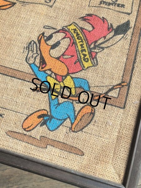 画像3: 70s Vintage Walter Lantz Woody Woodpecker Burlap Art (B020) (3)
