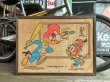 画像1: 70s Vintage Walter Lantz Woody Woodpecker Burlap Art (B020) (1)