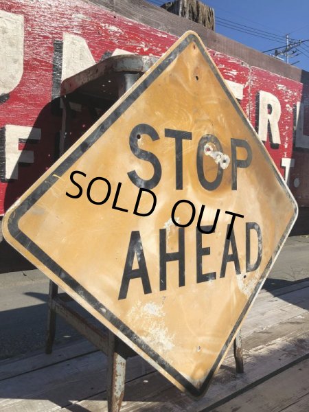 画像3: Vintage Road Sign STOP AHEAD (B237)  (3)