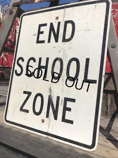 画像2: Vintage Road Sign END SCHOOL ZONE (B229)  (2)