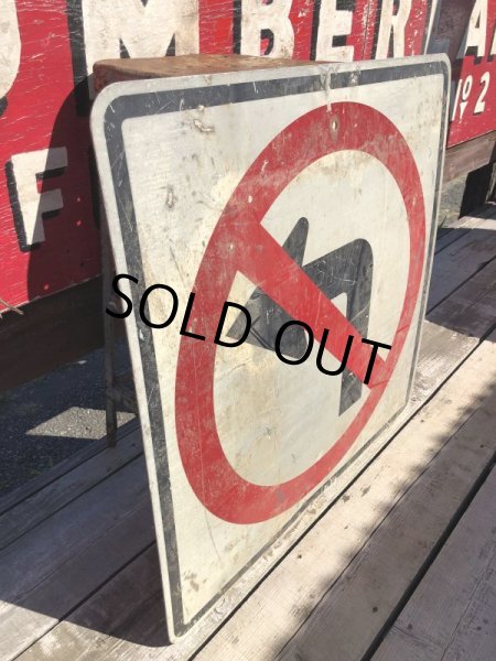 画像3: Vintage Road Sign No Left Turn (B233)  (3)