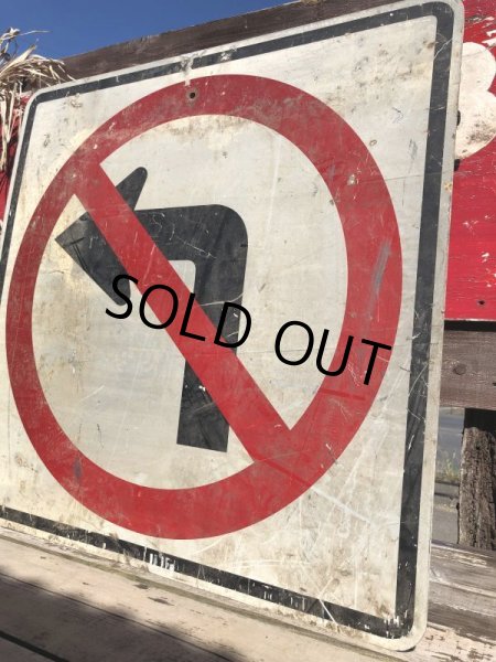 画像2: Vintage Road Sign No Left Turn (B233)  (2)