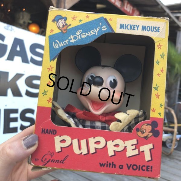 画像1: Vintage Disney Mickey Hand Puppet w/box (B264) (1)