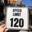 画像1: 70s Vintage Cardboard Sign SPEED LIMIT 120 (B288) (1)