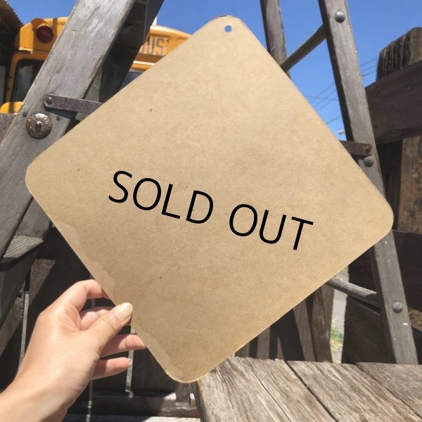 画像2: 70s Vintage Cardboard Sign SLOW (B296) (2)