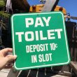 画像1: 70s Vintage Cardboard Sign PAY TOILET (B301) (1)