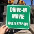 画像1: 70s Vintage Cardboard Sign DRIVE-IN MOVIE (B303) (1)