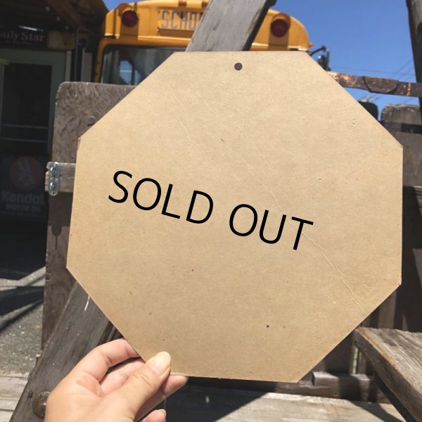 画像2: 70s Vintage Cardboard Sign STOP (B289) (2)