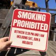 画像1: 70s Vintage Cardboard Sign SMOKING PROHIBITED (B317) (1)